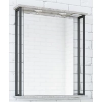 Зеркало 61x72 см бетон пайн экзотик/черный Sanflor Бруклин C08253