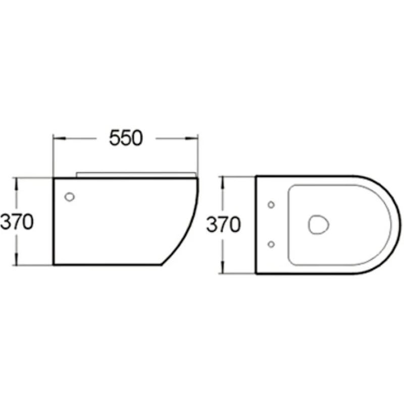 Унитаз подвесной SantiLine SL-5002B с сиденьем микролифт, черный глянец