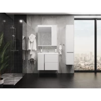 Комплект мебели белый глянец 80 см Акватон Стоун 1A228201SX010 + 1WH302251 + 1A228302SX010