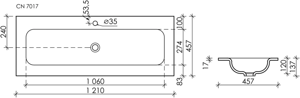 Тумба с раковиной бежевый матовый 121 см Sancos Very VR120CE + CN7017 SET/VR120CE/CN7017 - фото 9