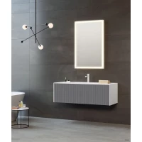 Комплект мебели ORKA Cube 3000381 + 3000368 100 см, подвесной, белый матовый/антрацит матовый