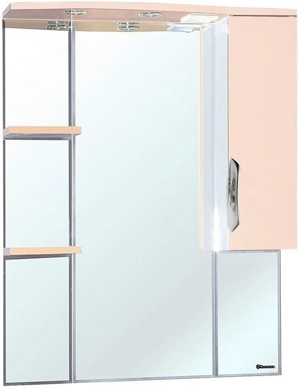 Зеркальный шкаф 82,5x100 см бежевый глянец/белый глянец R Bellezza Лагуна 4612114001079