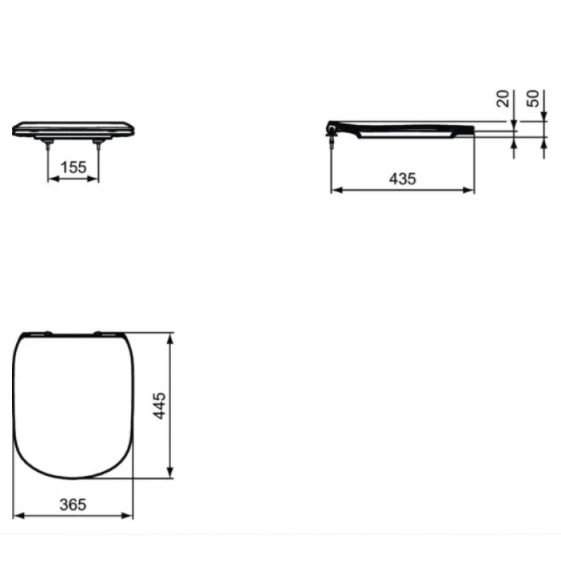 Комплект подвесной унитаз T0079V1 + T3527V1 + система инсталляции  R020467 + R0121AA Ideal Standard Prosys Tesi T0079V1R0121AA