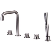 Смеситель на борт ванны Allen Brau Priority 5.31007-BN с душевым гарнитуром, никель матовый