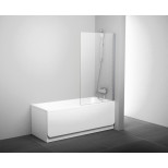 Изображение товара шторка для ванны неподвижная одноэлементная ravak pvs1-80 белая+транспарент 79840100z1