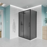 Душевой уголок Veconi Evo E1-SP-GR-14090-12-C9 140x90 см, профиль графит матовый, стекло тонированное матовое