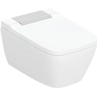 Электронный унитаз-биде подвесной Geberit AquaClean Sela 146.250.21.1 безободковый, с сиденьем микролифт, хром/белый