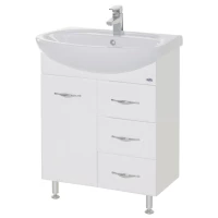 Тумба с раковиной белый глянец 66,5 см Bellezza Стелла 4636010140014 + 4620000141426