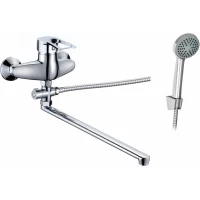 Смеситель для ванны D-Lin D140422 универсальный, с душевым гарнитуром, хром 