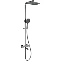 Душевая система Wonzon & Woghand Stay 3 WW-B3026-T1-BGG 300x200 мм, с термостатом, темный графит матовый