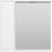 Зеркальный шкаф 71,5x72 см белый глянец L Misty Алиса Э-Али04075-01Л