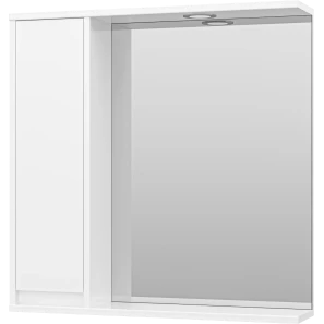 Изображение товара зеркальный шкаф 71,5x72 см белый глянец l misty алиса э-али04075-01л