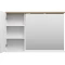 Зеркальный шкаф Misty Респект Э-Рес02120-1Л 118x80 см L, с подсветкой, выключателем, белый глянец/светлое дерево - 3
