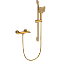 Смеситель для душа Lemark Valday LMF-8124B-BRG с душевым гарнитуром, золотой матовый