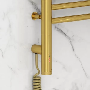 Изображение товара полотенцесушитель электрический 600x500 золотой мэм левый, перемычка прямая сунержа богема 3.0 03-5804-6050