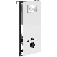 Инсталляция для унитаза WasserKRAFT Abens 20 20TLT.010.ME.WH.BN02 с кнопкой смыва, никель