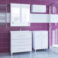 Комплект мебели белый глянец 81 см Санта Омега 207006 + FOCTEP80 + 700180