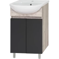 Тумба под раковину Misty Поло О-Пол07060-0142ДП 49,1 см, напольная, дуб галифакс/антрацит матовый