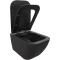 Унитаз подвесной Cerutti Spa Mimi Aria CT8920 безободковый, с сиденьем микролифт, черный матовый - 2