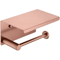 Держатель туалетной бумаги Boheme Uno 10971-CB с полкой для телефона, медь матовая