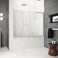 Шторка на ванну Vegas Glass ZV Protec 160 07 01 160 см, профиль матовый хром, стекло прозрачное