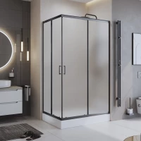 Душевой уголок BelBagno Uno UNO-195-AH-2-120/90-P-NERO 120x90 см, профиль черный матовый, стекло текстурное