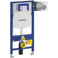 Инсталляция для унитаза Geberit Duofix Sigma 01 111.300.00.5 + 111.815.00.1 + 115.770.KA.5 с кнопкой смыва, хром/матовый хром