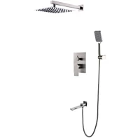 Душевой комплект Gappo G7199-20 305 мм, со смесителем, сатин 