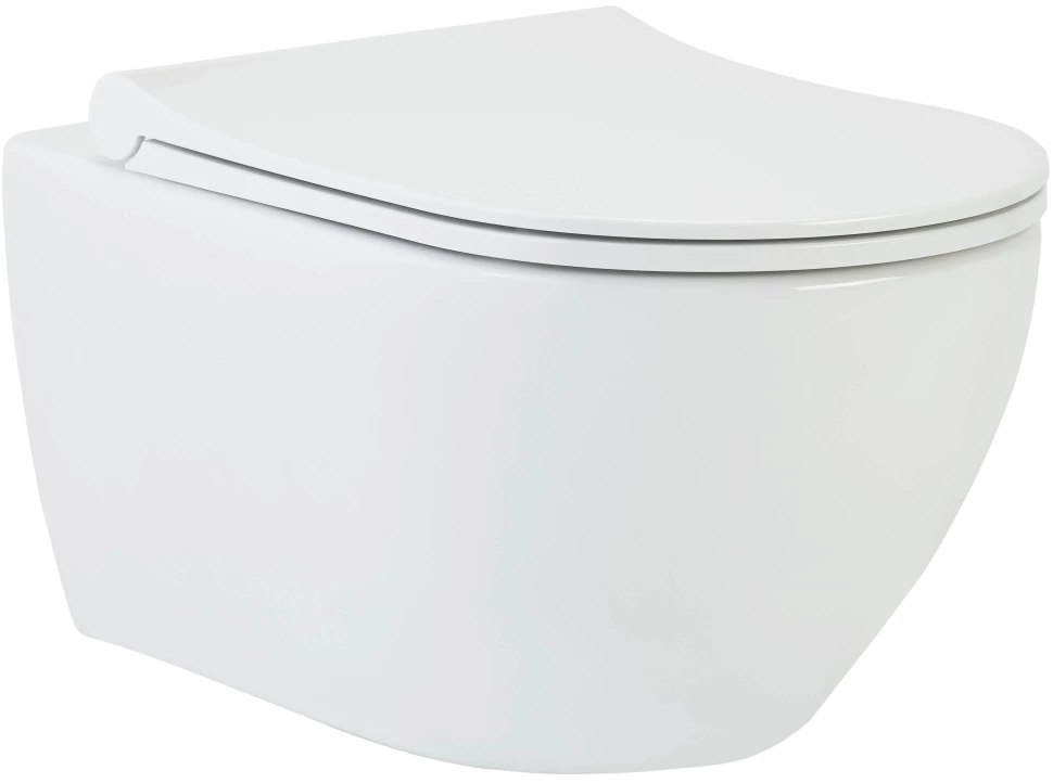 Унитаз подвесной beWash Bogen 88303201 безободковый, с сиденьем микролифт, белый