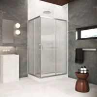 Душевой уголок Vegas Glass ZA-F Protec 100*95 04 Moru 100x95 см, профиль никель матовый, стекло рифленое