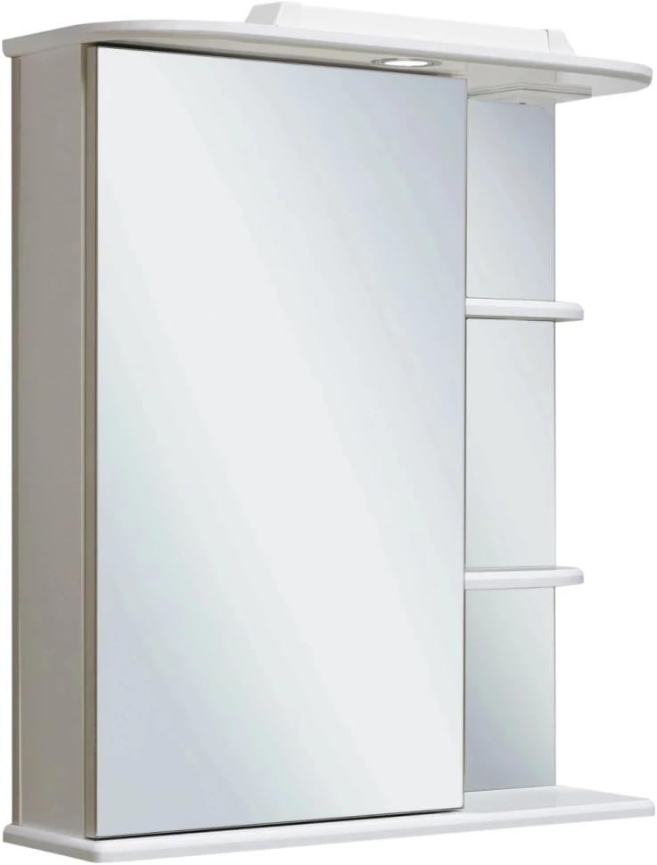 зеркальный шкаф runo магнолия 60х75 левый белый 00000000030 Зеркальный шкаф 60x75 см белый L Runo Магнолия 00000000030