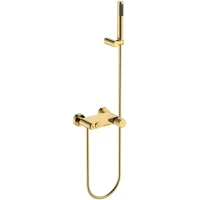 Смеситель для ванны Boheme Stick Spirale 123-GG.4 с душевым гарнитуром, золотой