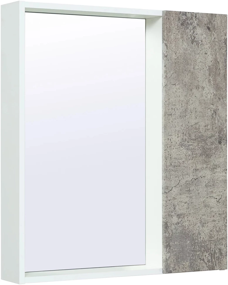 Зеркальный шкаф 65x75 см серый бетон/белый L/R Runo Манхэттен 00-00001016