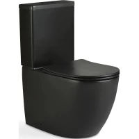 Унитаз-компакт GID Tn2188TF-BM безободковый, торнадо, с сиденьем микролифт, черный матовый