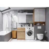 Комплект мебели дуб сантана 120 см Акватон Лондри 1A266901LH0C0 + 1A274801LH0C0 + 1A72843KLH01L + 1A267402LH010