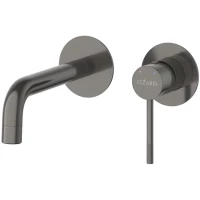 Смеситель для раковины Cezares Relax RELAX-BLI2-1-GM-W0 встраиваемый, без донного клапана, оружейная сталь матовый