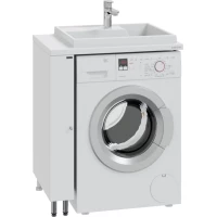 Тумба под раковину Санта Луна 700318 13 см, напольная, над стиральной машиной, белый глянец