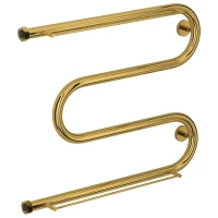 Полотенцесушитель водяной 500x650 золотой Сунержа М-образный +2 полки 03-4008-5065