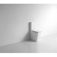 Унитаз-компакт CeramaLux NS-2170 безободковый, с сиденьем микролифт, белый