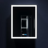 Зеркальный шкаф Silver Mirrors Киото LED-00002358 60x80 см R, с LED-подсветкой, сенсорным выключателем, диммером, антизапотеванием, часами, белый