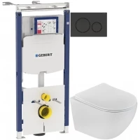 Комплект подвесной унитаз Teka Manacor 11.732.00.02 + система инсталляции Geberit 111.362.00.5 + 115.882.DW.1