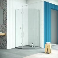 Душевой уголок Vegas Glass AFA-Pen Retta 90 01 01 L 90x90 см L, профиль белый, стекло прозрачное