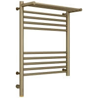 Полотенцесушитель электрический 600x500 золотой шелк МЭМ левый Сунержа Богема с полкой 3.0 32-5806-6050