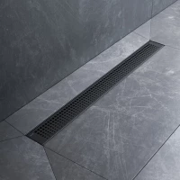 Душевой трап (лоток) Am.Pm MasterFlow W01SC-P11-070-01BM 69,35 см, с решеткой, перфорированный, черный матовый