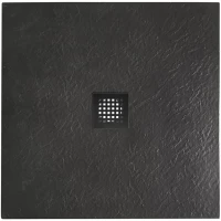 Душевой поддон BelBagno Uno TRAY-MR-UNO-A-90-35-NERO-NO 90x90 см, из литьевого мрамора, квадратный, черный матовый