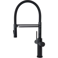 Смеситель для кухни Agger Elegant A3252544 с подключением к фильтру, гибким изливом, черный матовый