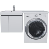 Тумба с раковиной Uperwood Magenta 51930205151 120 см L, подвесная, над стиральной машиной, белый матовый/графит матовый