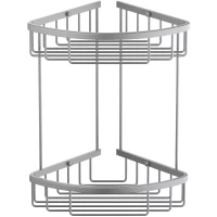 Полка для ванной Timo Saona 13082/13 21x21 см, угловая, двойная, никель матовый