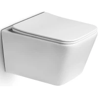 Унитаз подвесной SantiLine SL-5007 безободковый, с сиденьем микролифт, белый