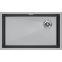 Кухонная мойка Paulmark Lumi LU74SK-GRM 74x44 см, серый металлик